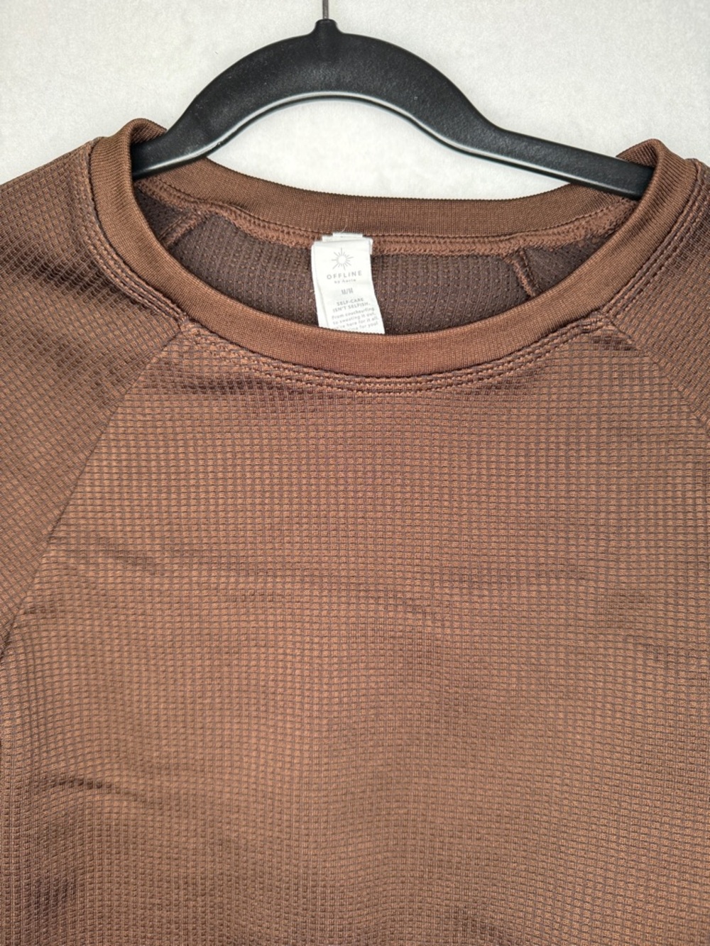 Women's Aerie OffLine Long Sleeve Cropped Top‎ - Brown Size Medium - Picture 3 of 6